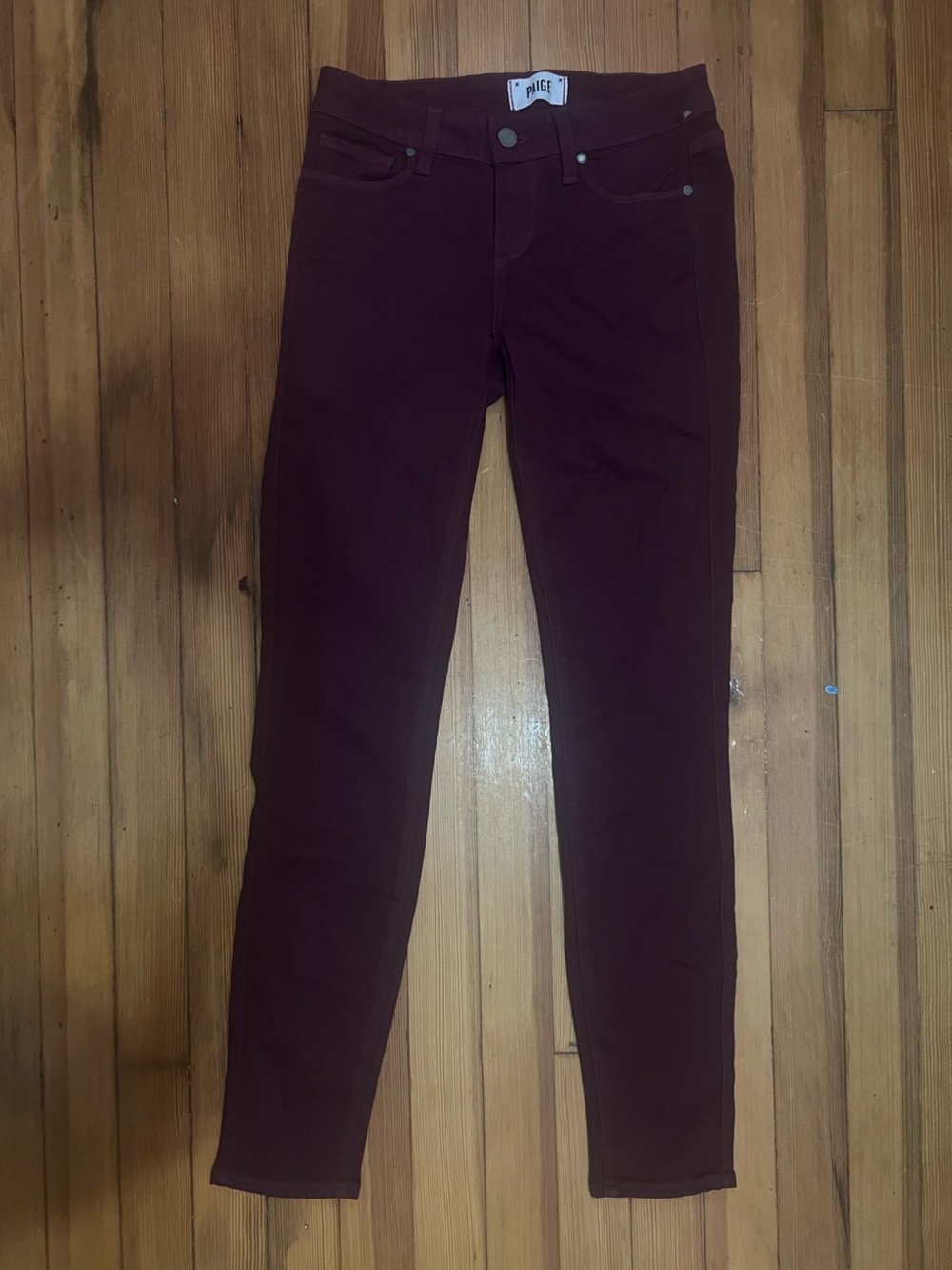 PAIGE Skinny Jeans in Deep Plum